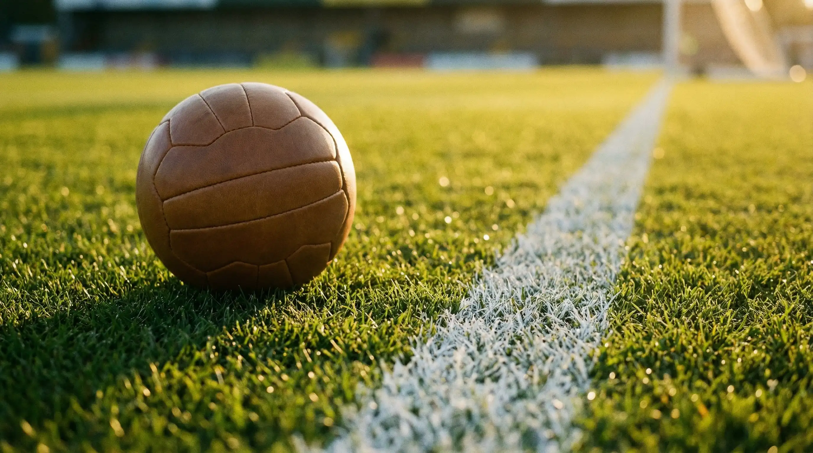 Handicap asiatico calcio: primo piano di un campo da calcio con linee bianche sul prato verde