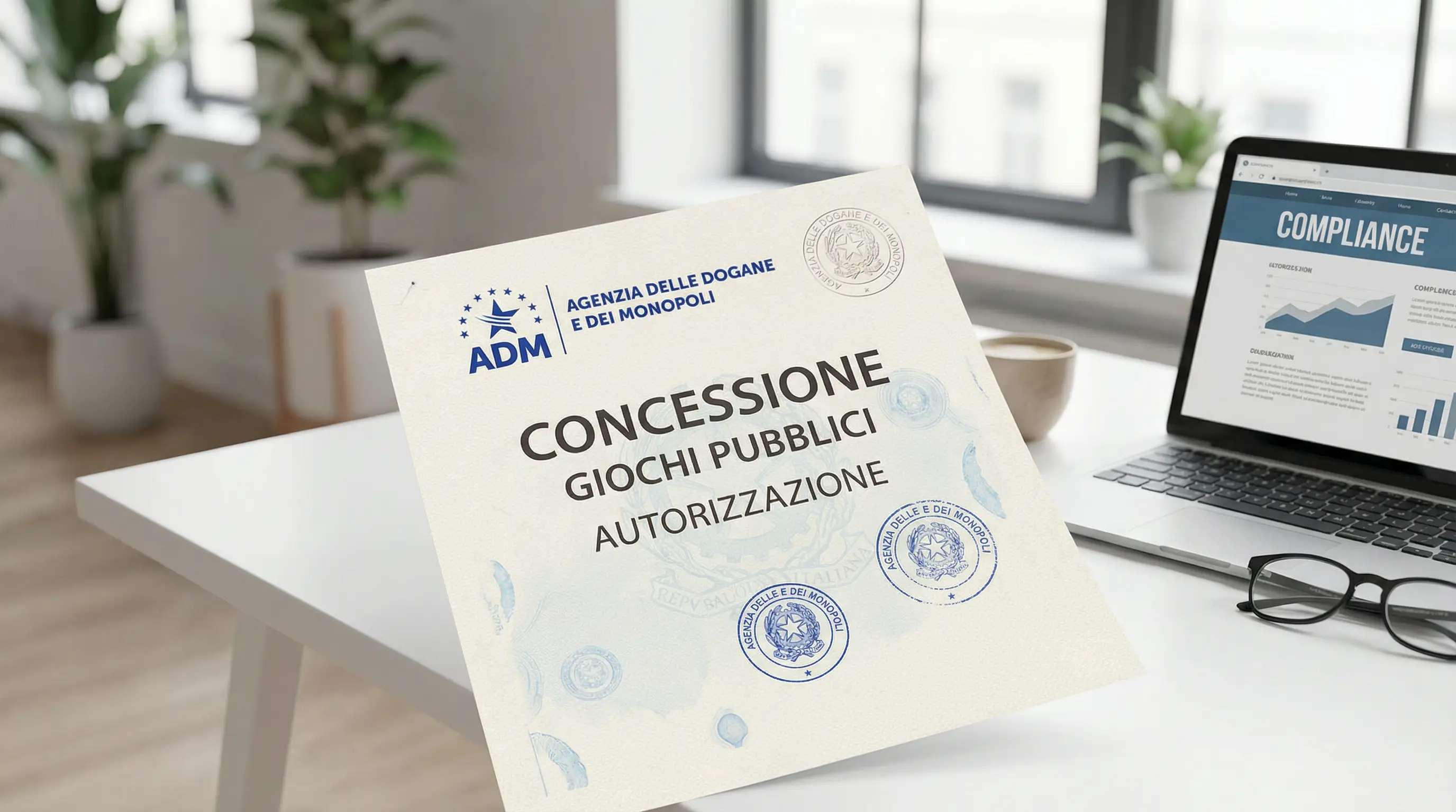 Documento ufficiale licenza ADM per bookmaker italiani