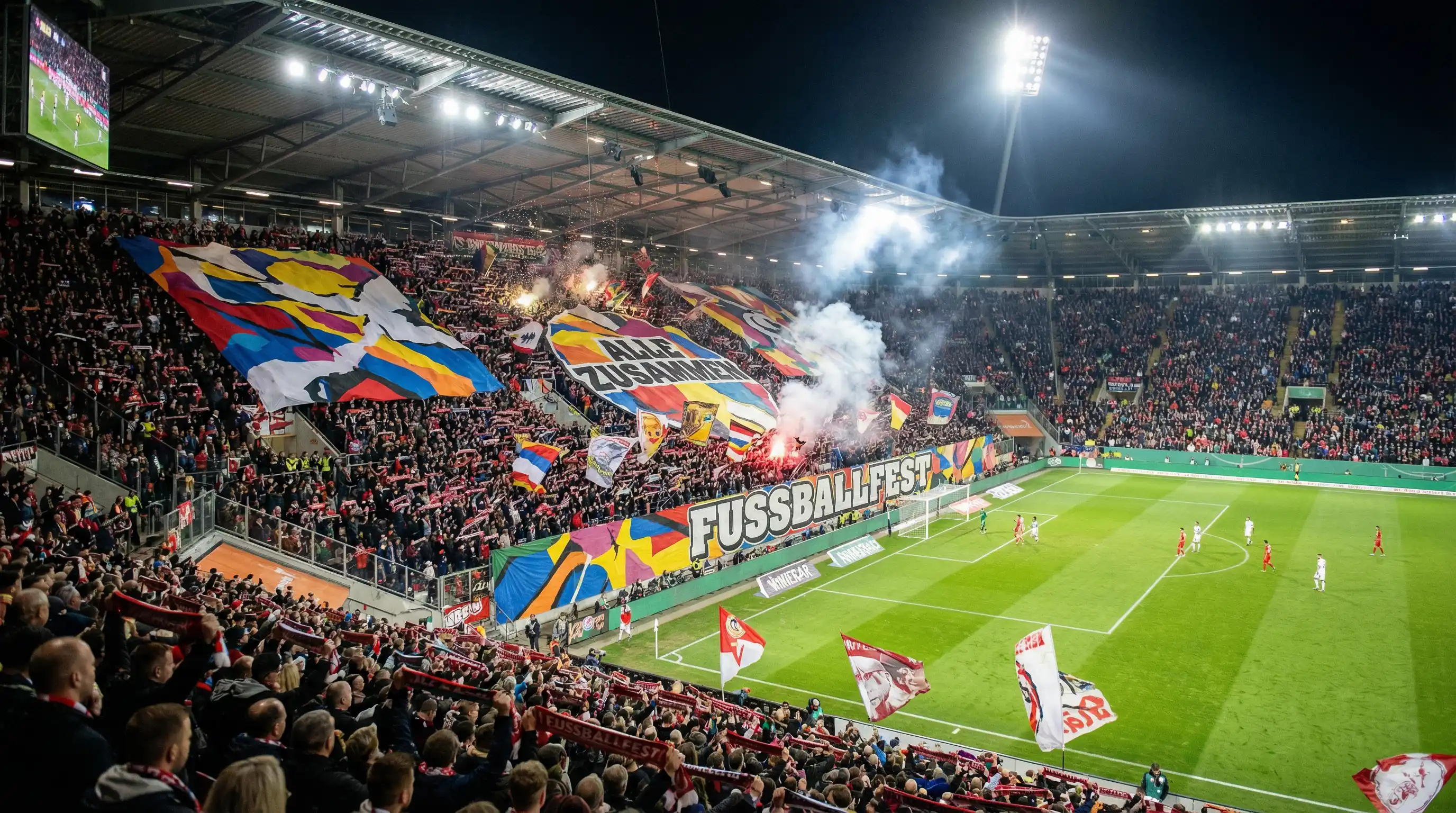 Scommesse calcio Bundesliga: atmosfera vibrante di uno stadio tedesco con tifosi